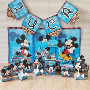 Festa Digital Mickey Azul Studio, Png e Pdf