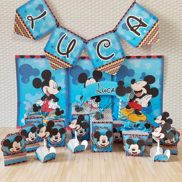 Festa Digital Mickey Azul Studio, Png e Pdf