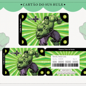 Arquivo Digital Cartão Sus Hulk Pdf e Png