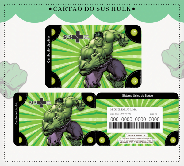 Arquivo Digital Cartão Sus Hulk Pdf e Png