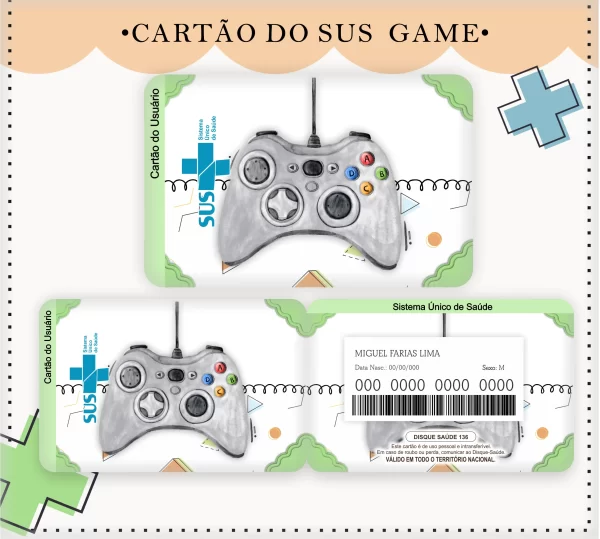 Arquivo Digital Cartão Sus Game Pdf e Png