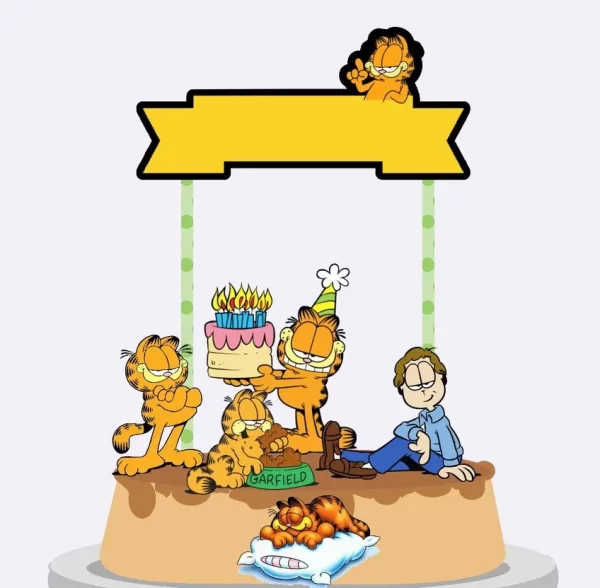 Arquivo Topo de Bolo Garfield Studio