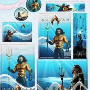 Arquivo Corte Etiqueta Escolar Aquaman