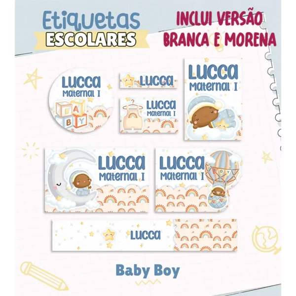 Arquivo Corte Etiqueta Escolar Baby Boy