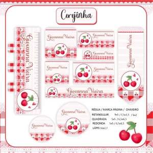 Arquivo Corte Etiqueta Escolar Cerejinha