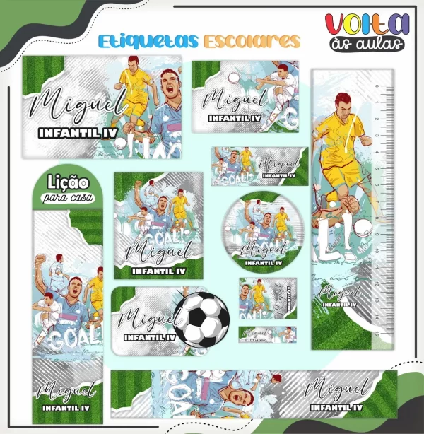 Arquivo Corte Etiqueta Escolar Futebol