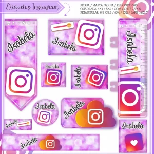 Arquivo Corte Etiqueta Escolar Instagram