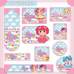 Arquivo Corte Etiqueta Escolar Lalaloopsy