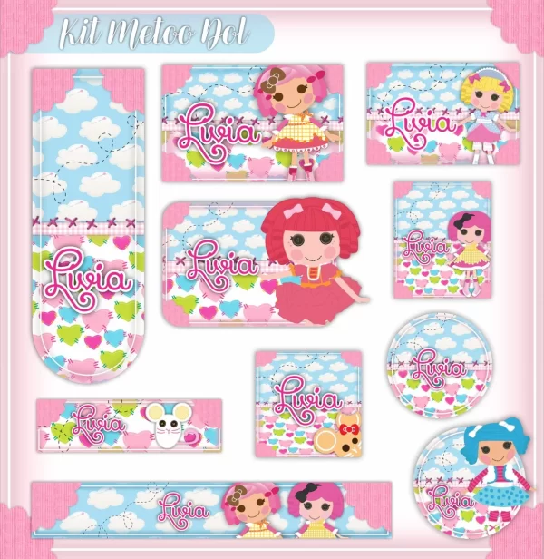 Arquivo Corte Etiqueta Escolar Lalaloopsy