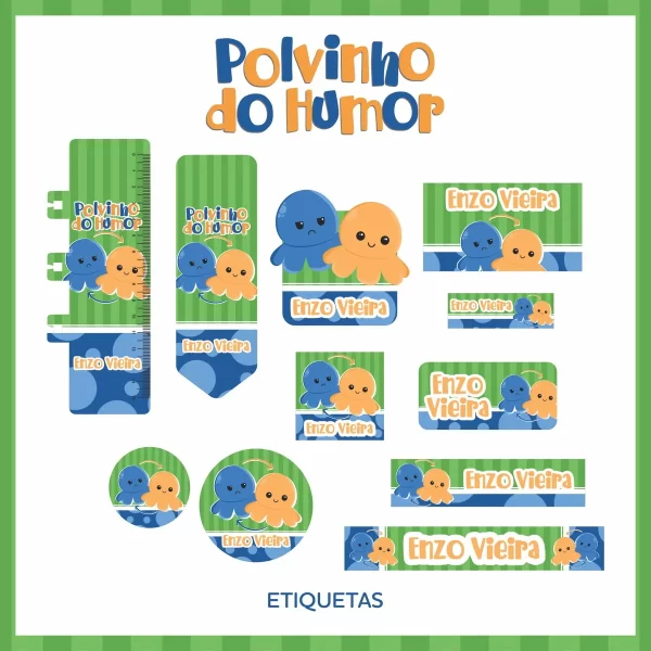 Arquivo Corte Etiqueta Escolar Polvo