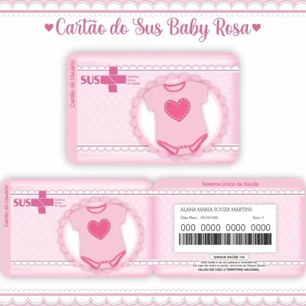 Arquivo Digital Cartão Sus Baby Rosa