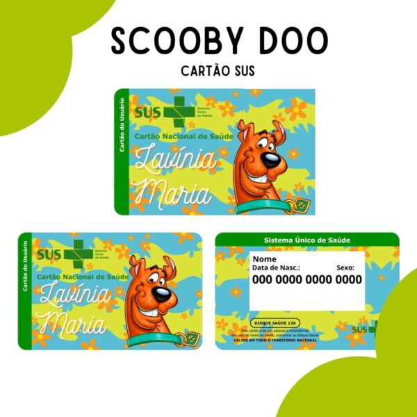 Arquivo Digital Cartão Sus Scooby Doo