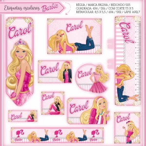 Arquivo Digital Etiqueta Escolar Barbie