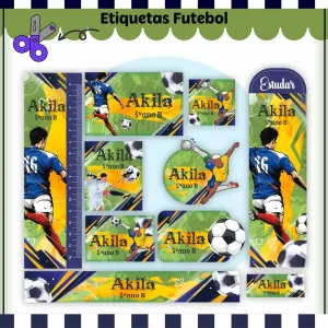 Arquivo Digital Etiqueta Escolar Futebol