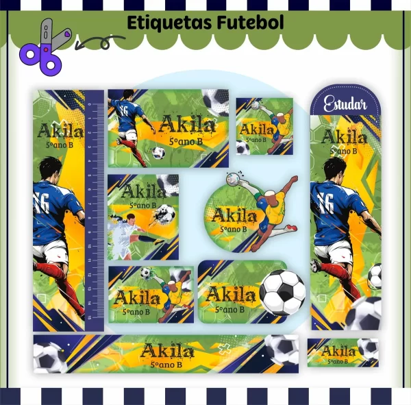 Arquivo Digital Etiqueta Escolar Futebol