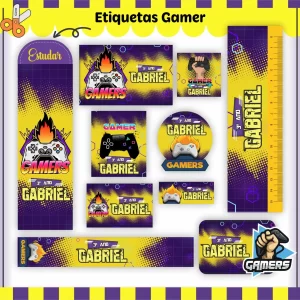 Arquivo Digital Etiqueta Escolar Gamer