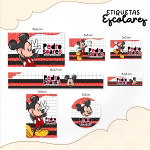 Arquivo Digital Etiqueta Escolar Mickey