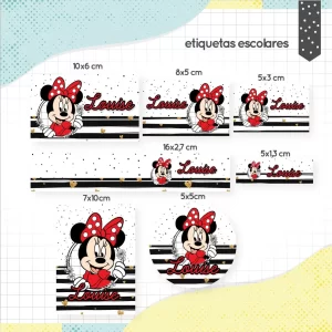 Arquivo Digital Etiqueta Escolar Minnie