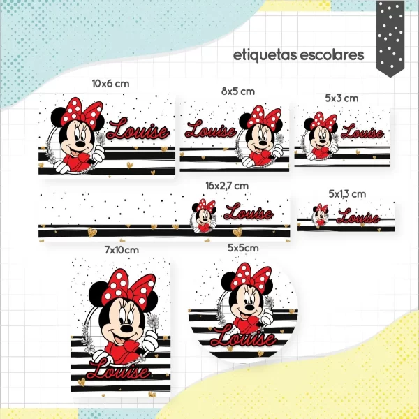 Arquivo Digital Etiqueta Escolar Minnie