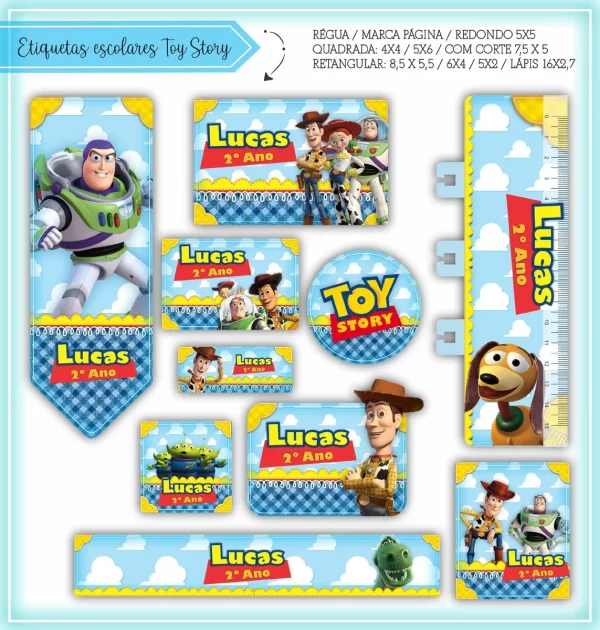 Arquivo Digital Etiqueta Escolar Toy Story