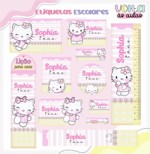 Arquivo Digital Etiqueta Hello Kitty