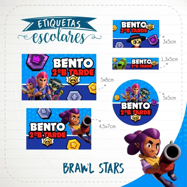 Arquivo Etiqueta Escolar Brawl Stars