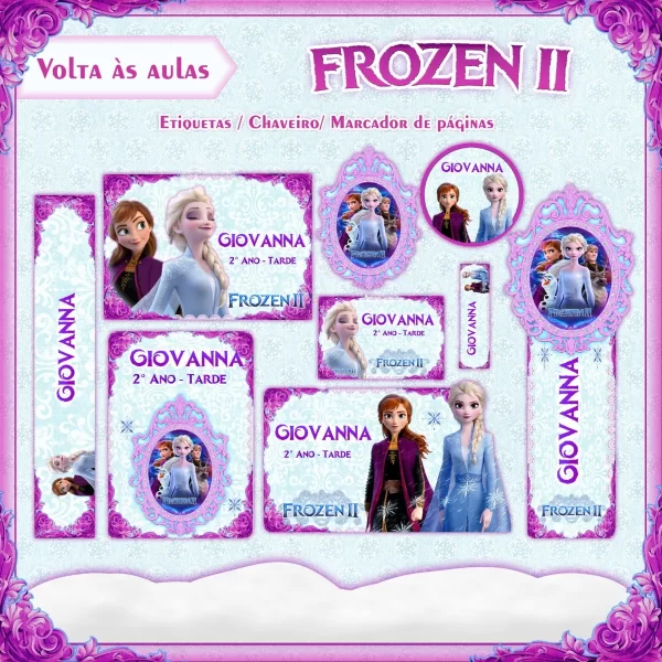 Arquivo Etiqueta Escolar Frozen Studio e Pdf