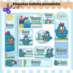 Arquivo Etiqueta Escolar Galinha Pintadinha