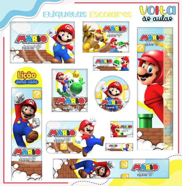 Arquivo Etiqueta Escolar Mario Bros