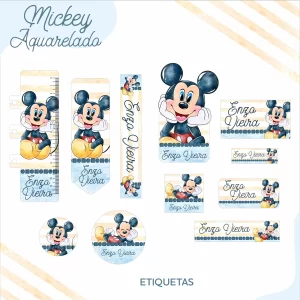 Arquivo Etiqueta Escolar Mickey Pdf e Png