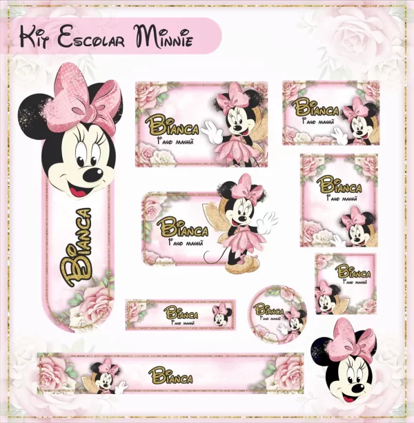 Arquivo Etiqueta Escolar Minnie Fada