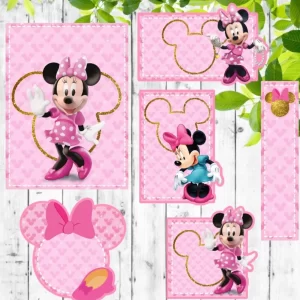 Arquivo Etiqueta Escolar Minnie Rosa