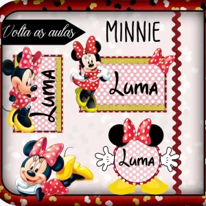 Arquivo Etiqueta Escolar Minnie Studio