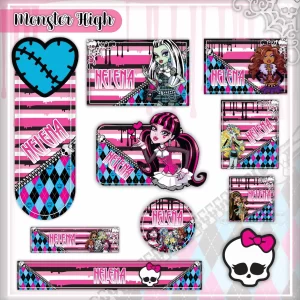 Arquivo Etiqueta Escolar Monster High