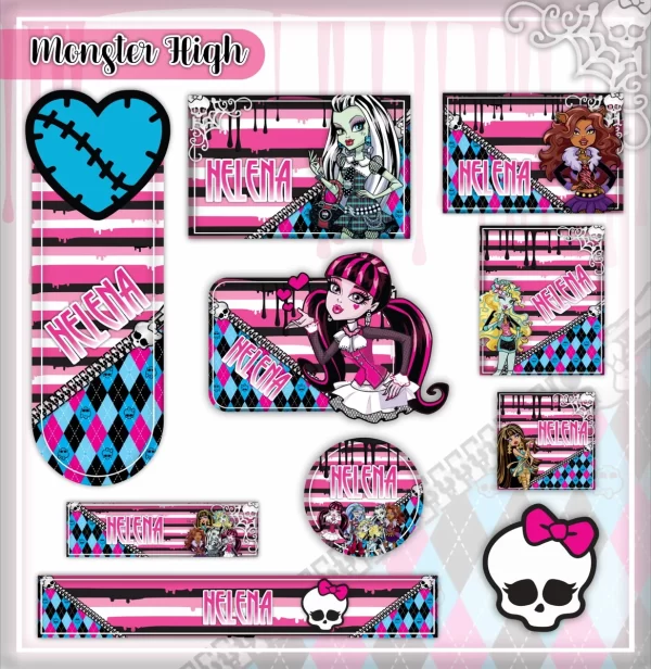 Arquivo Etiqueta Escolar Monster High