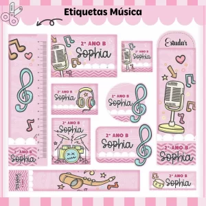 Arquivo Etiqueta Escolar Musica Rosa