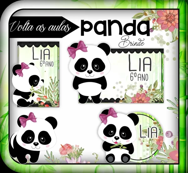 Arquivo Etiqueta Escolar Panda Studio