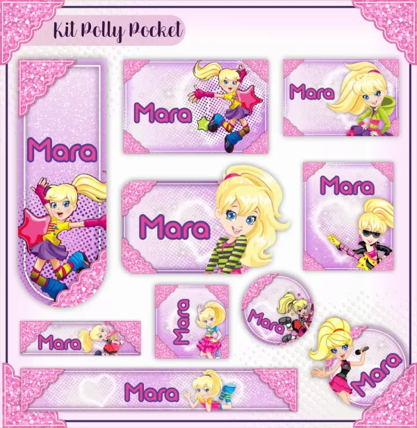 Arquivo Etiqueta Escolar Polly Pocket