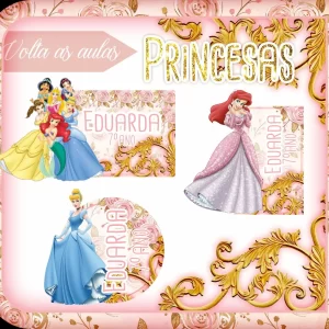 Arquivo Etiqueta Escolar Princesas Studio