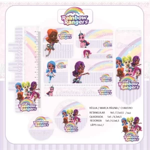 Arquivo Etiqueta Escolar Rainbow Rangers