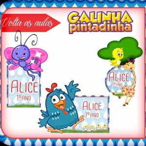 Arquivo Etiqueta Galinha Pintadinha Studio