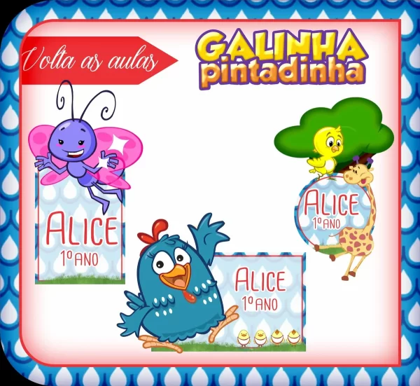 Arquivo Etiqueta Galinha Pintadinha Studio