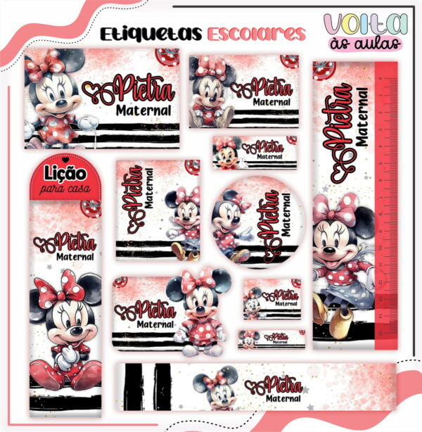 Arquivo Etiqueta Minnie Studio, Png e Pdf