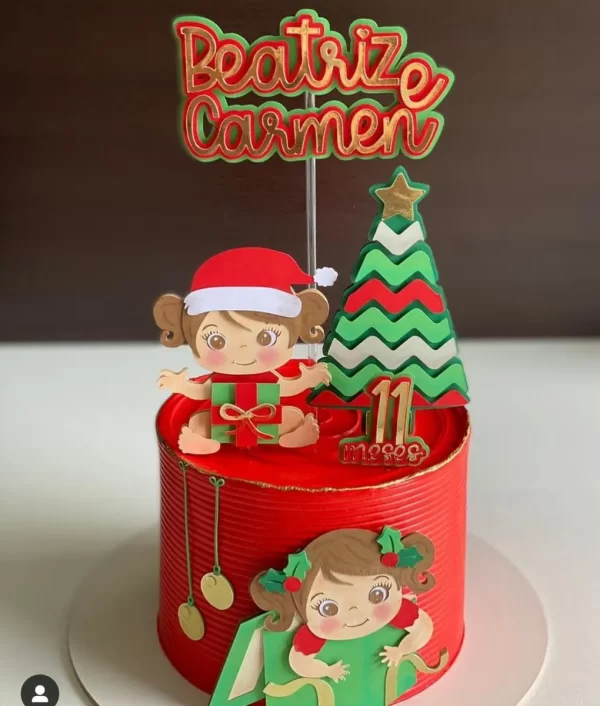 Arquivo Topo Bolo Natal Menina Studio