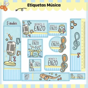 Arquivo de Corte Etiqueta Escolar Musica