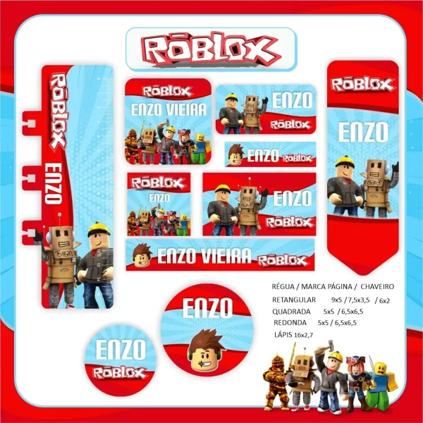 Arquivo de Corte Etiqueta Escolar Roblox