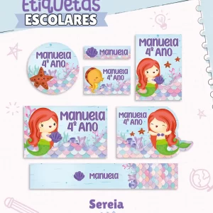 Arquivos Tema Etiqueta Escolar Sereia