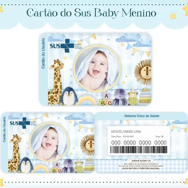 Artes Cartão Sus Baby Foto Menino