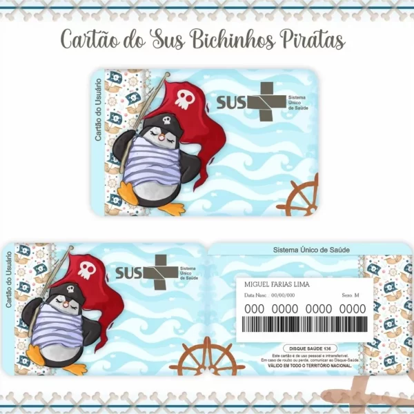 Artes Cartão Sus Bichinhos Piratas