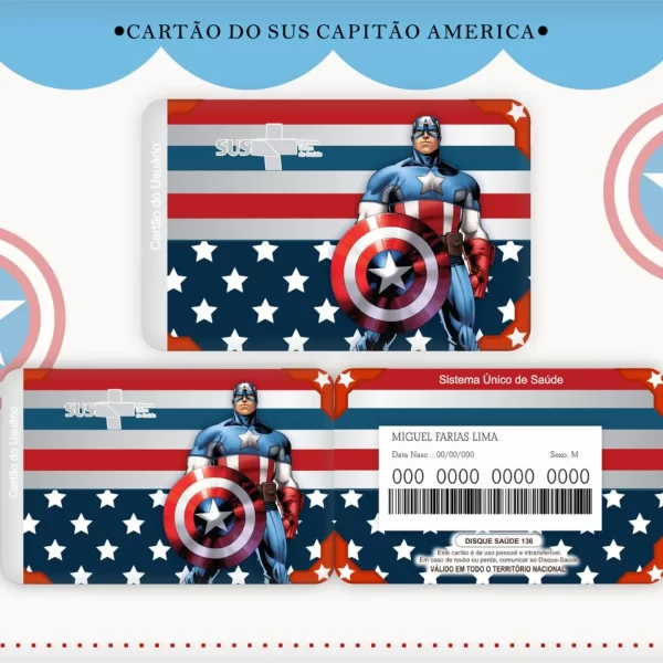 Artes Digital Cartão Sus Capitão América